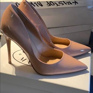 Patent Dark blush pointed pumps
